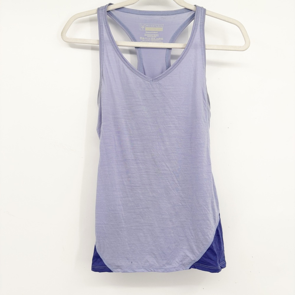 Ibex Womens Merino Weightless Wool Racerback Active Athletic Tank Top XS Purple